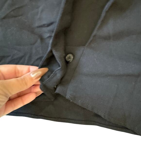 ZARA Cropped Long Sleeve Plunge Neck Blouse Black Womens size Medium - Picture 4 of 5